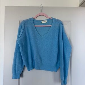 American Vintage Sky Blue V-Neck Sweater